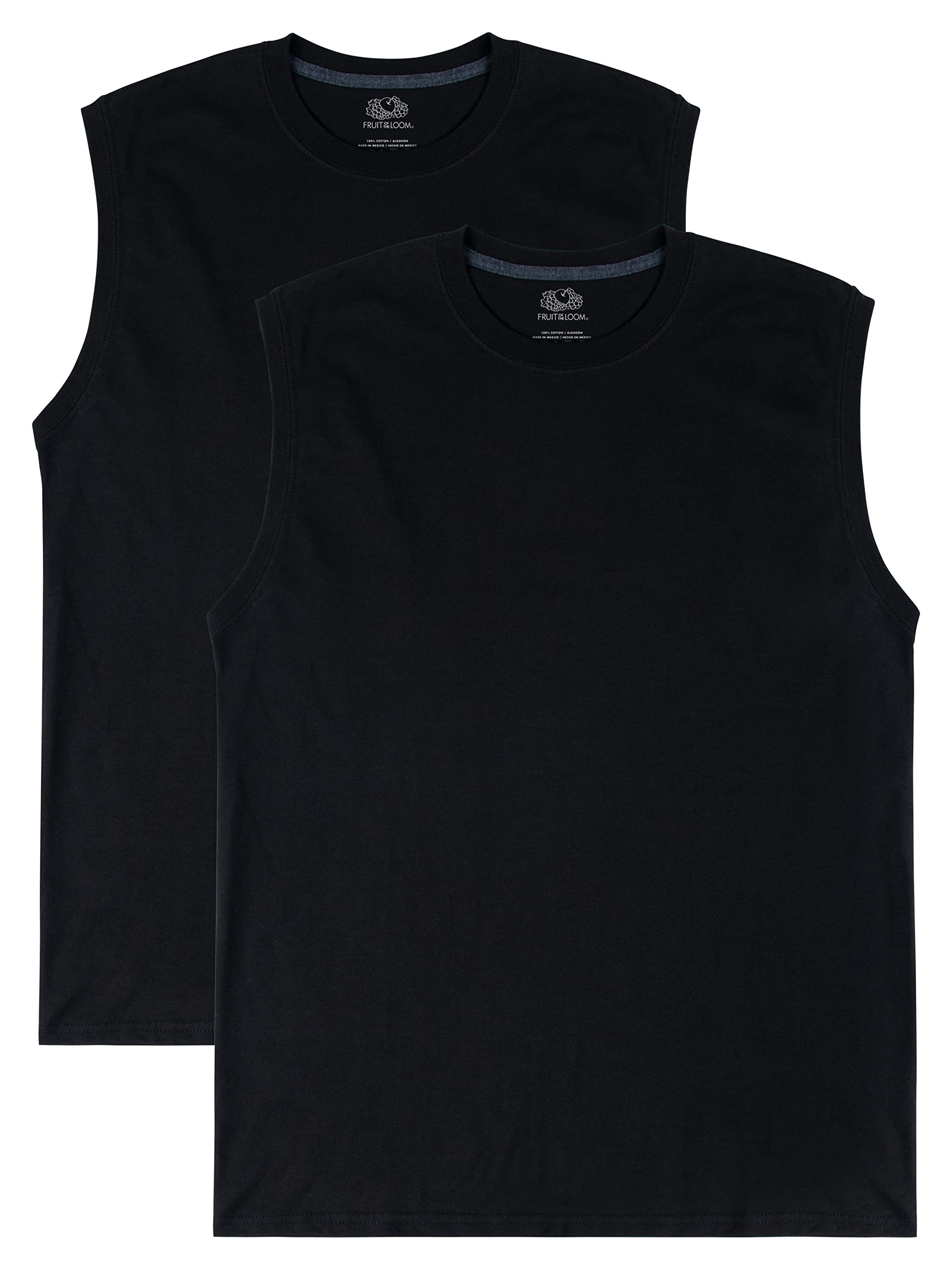 Fruit of the Loom Men's Eversoft Cotton Sleeveless T Shirts, Breathable & Moisture Wicking with Odor Control, Sizes S-4X