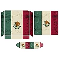Retro Mexico Flag Decal Stickers Cover Skin Full Wrap FacePlate Stickers Compatible with PS4 for PS4 Slim
