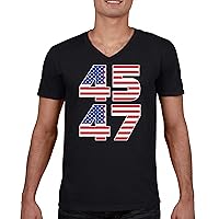 Donald J Trump 45 47 V-Neck T-Shirt My President MAGA First Make America Great Again Republican Deplorable FJB Tee