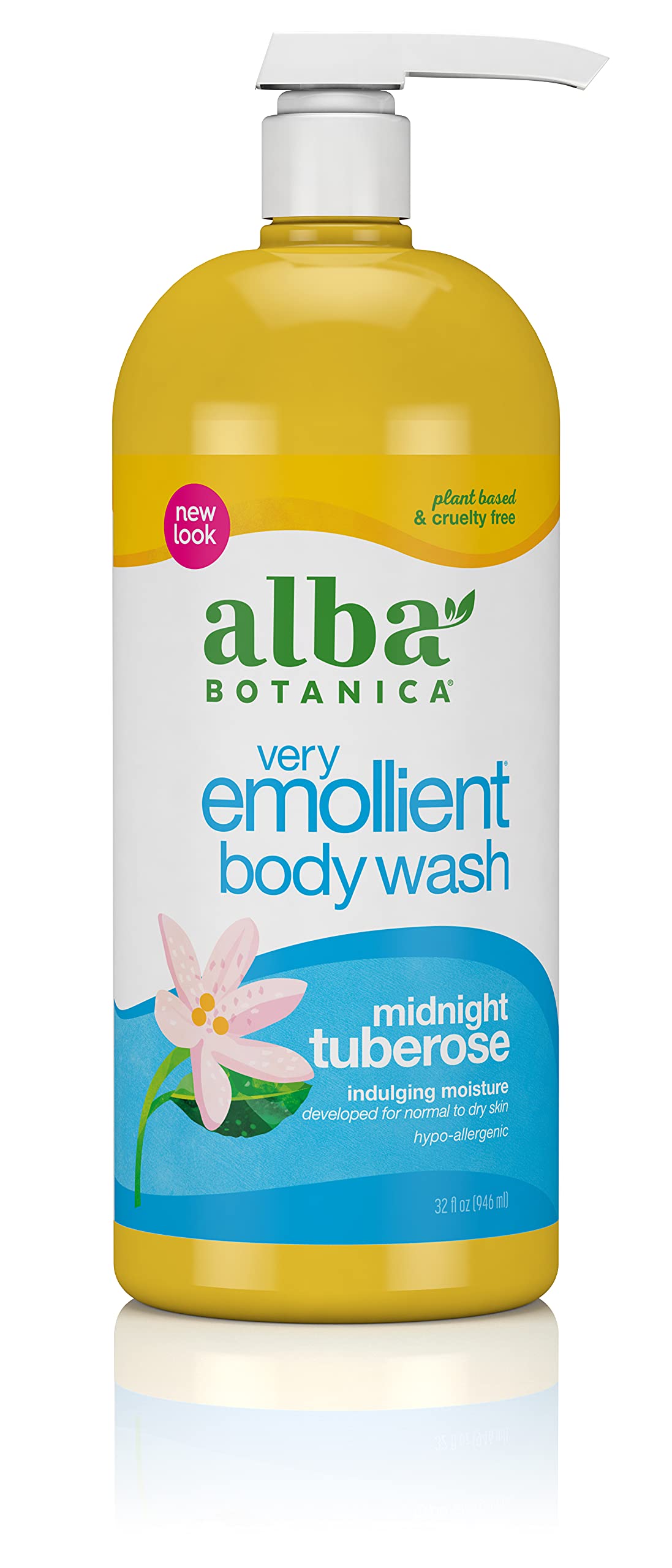 Alba Botanica Very Emollient Bath & Shower Gel, Midnight Tuberose, 32 Oz