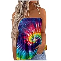 Summer Women Fashion Cow Print Smocked Bandeau Off Shoulder Strapless Trendy Sexy Babaydoll Tube Tops for Going Out