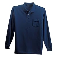 Port Authority Long Sleeve Silk Touch Polo with Pocket 2XL Navy