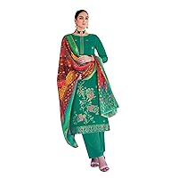 ladyline Formal Brocade Silk Handwork Long Salwar Kameez with Fancy Printed Banarasi Dupatta