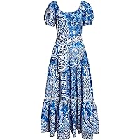 Women's Blue Tile Dream Maxi Dress