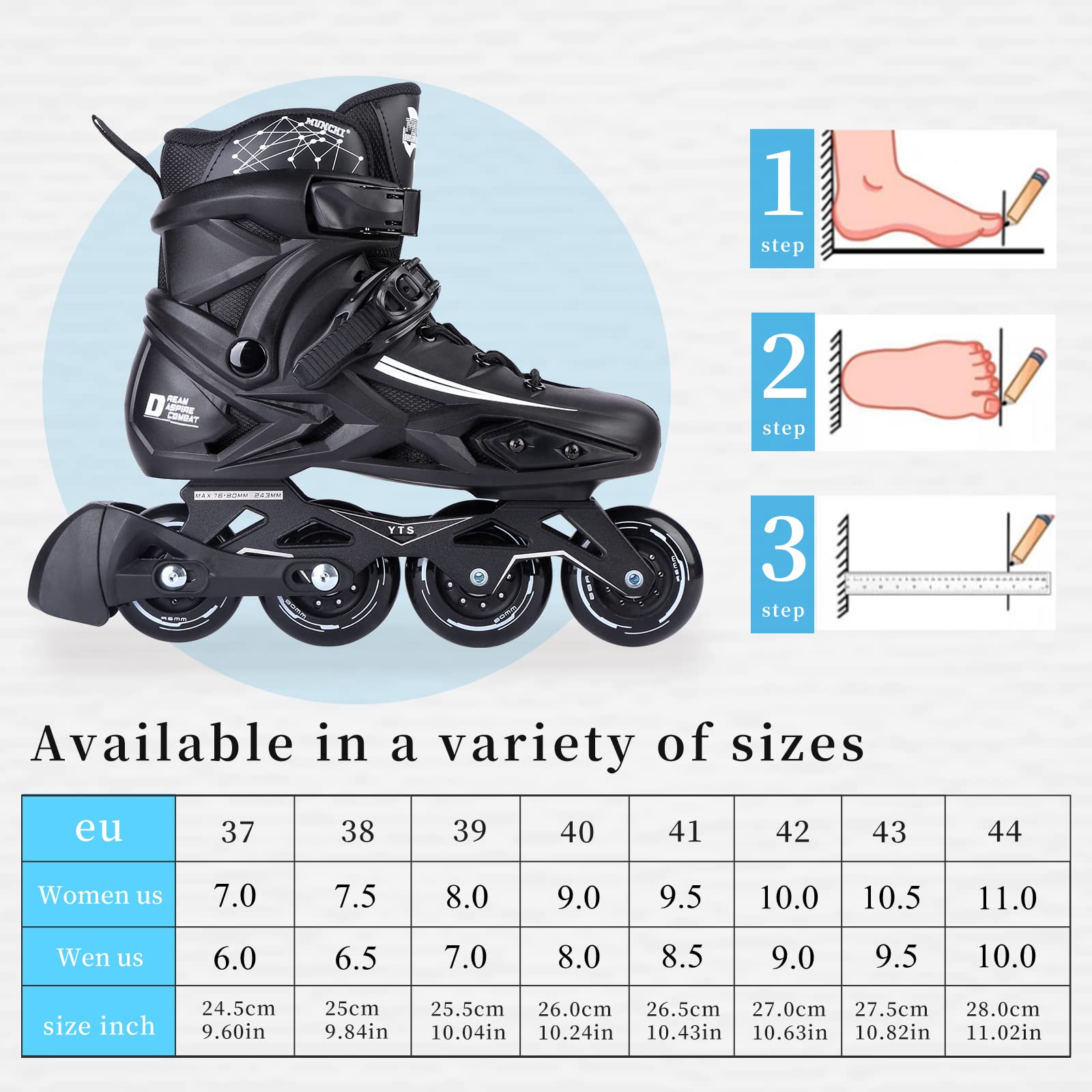 Inline Skates for Women and Men, High Performance Fitness Racing Aggressive Outdoor Inline Speed Skates Unisex