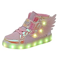 Kids Light up Shoes LED USB Charging Flashing High-top Wings Sneakers Boys Girls Trainers for Festivals Halloween Christmas New Year Party Great Gift