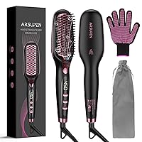 Hair Straightener Brush, Heated Brush for Women with Anti-Scald, Auto Temperature Lock and Auto-Off, MCH Fast Heating, Home, Barber Shop