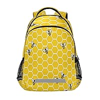 ALAZA Yellow Bees and Honey Backpacks Travel Laptop Daypack School Book Bag for Men Women Teens Kids