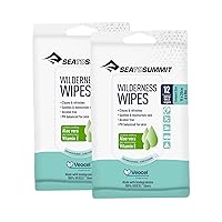 Sea to Summit Wilderness Wipes Rinse-Free Shower Wipes, 2-Pack (12 wipes per pack)