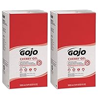 Gojo Cherry Gel Pumice Hand Cleaner, Cherry Fragrance, 5000 mL Heavy Duty Hand Cleaner Refill PRO TDX Push-Style Dispenser (Pack of 2) – 7590-02