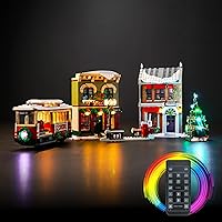 BrickBling LED Lighting for Lego Holiday Main Street Building Set 10308, Remote Control Version Light Kit for Christmas Village Building Kit, No Model Included