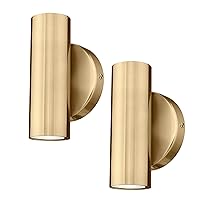 2-Light Wall Light, Brass Gold Wall Sconce, Indoor Up and Down Wall Lamp for Bedroom Bathroom Stair Entryway (2 Pack), WL4830-2W-BB-2PK