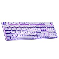 seenda Wireless Mechanical Purple Colorful Keyboard, Tactile Quiet Keyboard with Low Profile, Bluetooth/2.4G/Wired Connection, Rechargeable Backlit Keyboard, Programmable for Mac/iPad/Windows/Android