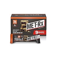 MET-Rx Protein Plus Bar, Great as Healthy Meal Replacement, Snack, and Help Support Energy, Gluten Free, Peanut Butter Cup, With Vitamin A, Vitamin C, and Zinc to Support Immune Health, 85 g,9 Count