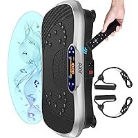 Vibration Plate Fitness Platform Exercise Machine Vibrating Lymphatic Drainage Shaking Full Body Shaker Workout Vibrate Stand Shake Board Sport Gym for Weight Loss Fat Burner for Women Men