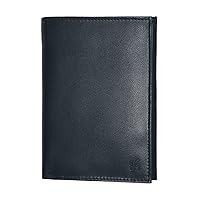 Leather Travel Wallet Passport Holder RFID Blocking Document Organiser Case 635 (Black)