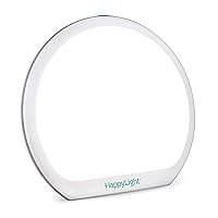 HappyLight® Alba - New Round UV-Free LED Therapy Lamp, Bright White Light with 10,000 Lux, Adjustable Brightness, Color, and Countdown Timer