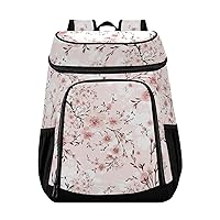 Watercolor Blooming Branches Cooler Backpack Waterproof Backpack Cooler Insulated Leak Proof Soft Cooler Bag Backpack Lunch Bag for Beach Men Women Camping Hiking Trips