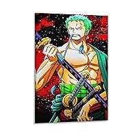 One Piece - Anime / Manga Poster / Canvas ( Roronoa Zoro 3 Sword Style )  8x10