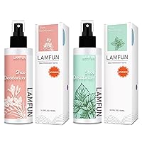 Shoe Odor Eliminator, LamFun Foot Shoe Deodorizer Spray, Natural Deodorant for Shoes, Feet, Sneakers, Work Boots, Air Freshener Spray, Freesia and Peppermint