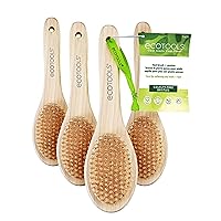 EcoTools Foot Brush + Pumice, Foot Scrubber Brush for Cleansing & Dead Skin Removal, Reveal Smooth, Soft Feet, Foot Brush for Shower & Bath, Eco-Friendly, Cruelty-Free Bristles, 4 Count