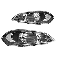 PHILTOP Headlight Assembly, Black Headlights Replacement Compatible with 2006-2011 Impala Clear Reflector Clear Lens Color