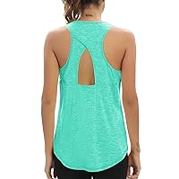 Aeuui Workout Tops for Women Racerback Tank Tops Open Back Yoga Athletic Running Shirts Sleeveless Gym Clothes