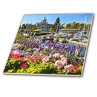 3dRose Inner Harbour, Parliament Buildings, Victoria, BC, Canada-Ceramic Tile, 4-inch (ct_313032_1), Multicolor