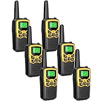 Walkie Talkies with 22 FRS Channels, MOICO Walkie Talkies for Adults with LED Flashlight VOX Scan LCD Display, Long Range Family Walkie Talkie Radios for Hiking Camping Trip (Yellow, 6 Pack)