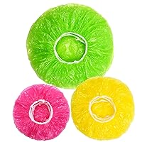 Reusable Elastic Food Bowl Storage Covers, Variety of 3 Translucent Stretchable Sizes and Colorful Bowl Covers Dish Plate Plastic Wrap, 60 Pcs