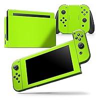 Compatible with Nintendo Switch Console + Joy-Con - Skin Decal Protective Scratch-Resistant Removable Vinyl Wrap Cover - Solid Green V3