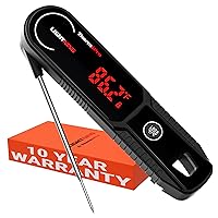 ThermoPro Lightning One-Second Instant Read Meat Thermometer, Calibratable Kitchen Food Thermometer with Ambidextrous Display, Waterproof Cooking Thermometer for Oil Deep Fry Smoker BBQ Grill