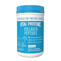 Vital Proteins Collagen Peptides Powder, Promotes Hair, Nail, Skin, Bone and Joint Health - Bonus Size, Zero Sugar, Unflavored 11.4 OZ