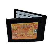 LeatherBoss Men's Slim Wallet With Outside ID - Black 3.9