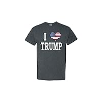 I Love Donald Trump President Patriotic Men's T-Shirt USA Flag Heart MAGA Conservative Republican