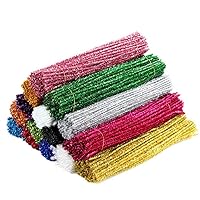 100pcs Christmas Tree DIY Ornament Tinsel Chenille Stems Toys in Bulk Colors Pipe Cleaners Glitter Cleaners Purple Pipe Cleaners Kids Playset Pink Decor Art Child Bunny Twist Bar