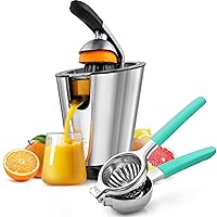 Zulay Powerful Electric Orange Juicer Squeezer - Stainless Steel Citrus Juicer Electric With Soft Touch Grip and Lemon Squeezer Stainless Steel with Premium Heavy Duty Solid Metal Squeezer Bowl