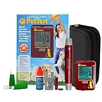 PetTest Glucose Monitoring System Bonus Kit | Blood Sugar Check Kit for Dogs & Cats - With 25 Test Strips, 25 Lancets, Red Dot Lancing Device, Glucose Meter, Carrying Case, Plus Bonus Safety Lancets