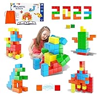 Magnetic Blocks for Toddler Toys, STEM Preschool Learning Sensory Montessori Outdoor Travel Building Toys Gifts for 3 4 5 6 Year Old Kids Boys Girls