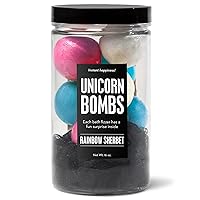 DA BOMB Bath Unicorn Bath Bombs Jar, 16oz, 8 minis with loofah