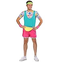 Retro 80's Workout Costume Men, Get Fit in Style with this Classic Aerobics Outfit