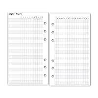 Personal Food Journal Planner Insert Refill, 3.74 x 6.73 inches,  Pre-Punched for 6-Rings to Fit Filofax, LV MM, Kikki K, Moterm and Other  Binders, 30