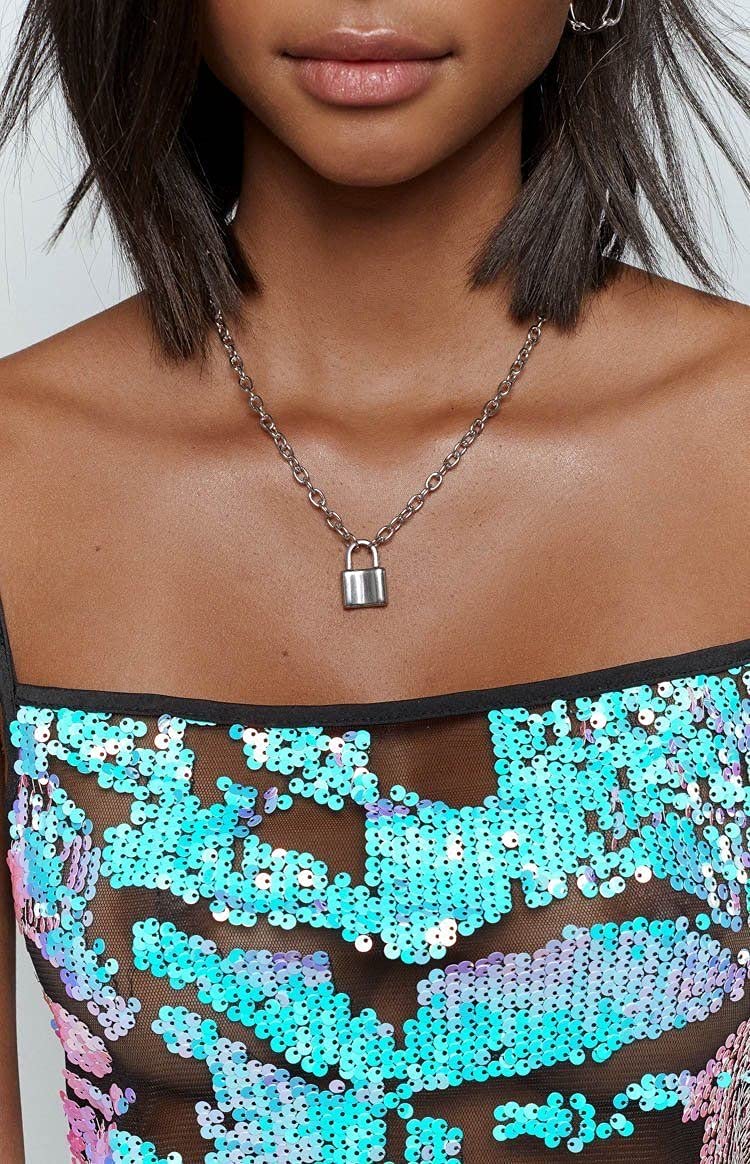 Fashion Lock Key Pendants Chains Necklace Set for Eboy Egirl Men
