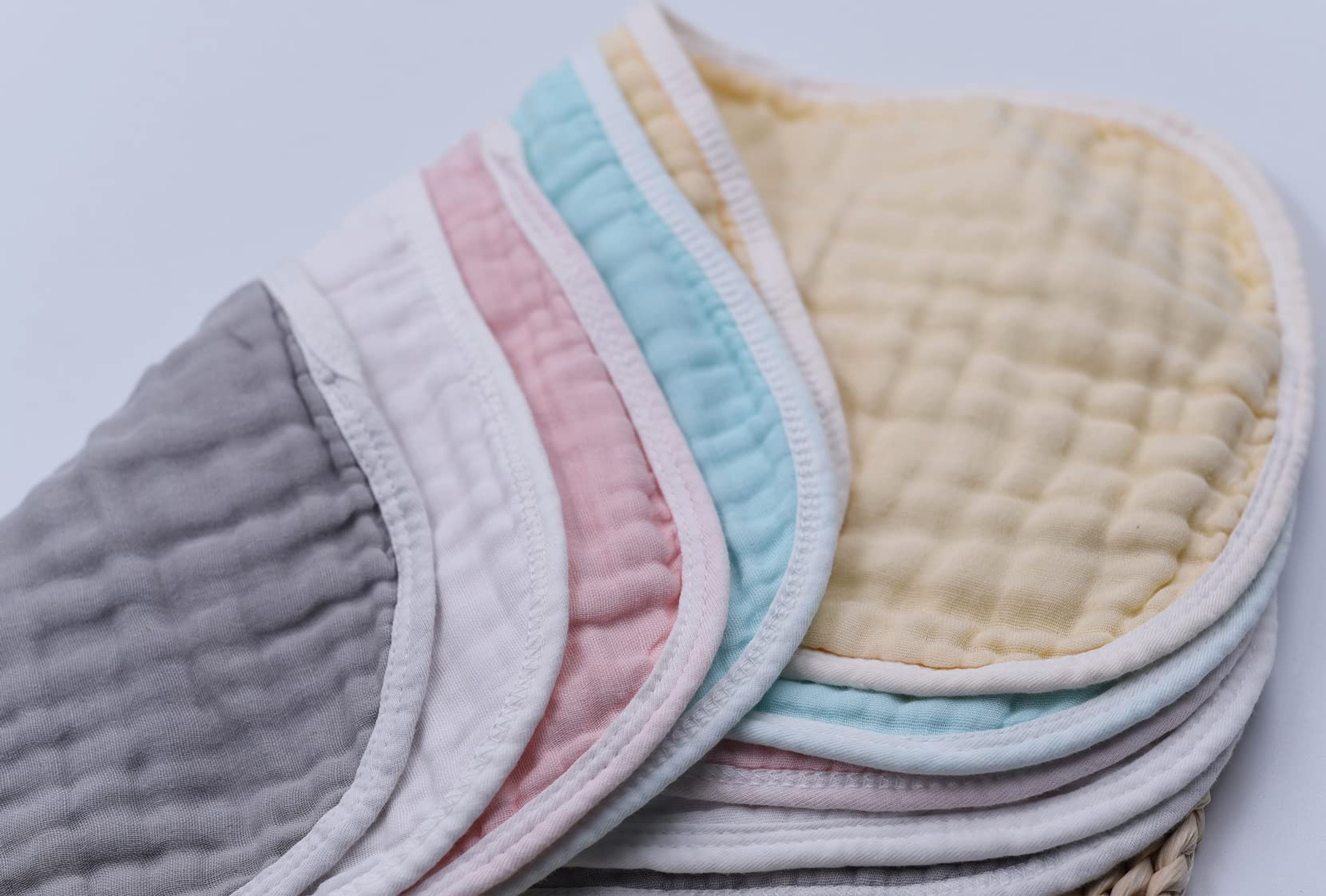 Muslin Burp Cloths Large 20 X 10 Inch 5 Pack for Baby Girl Boy,Neutral Burping Rags,100% Organic Cotton