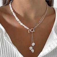 Bysonglezai Necklace Jewellery Chains Women Men Necklace Long Tassel Pendant Necklace Women's Pearl Chain Necklace Trend Lasso Wedding Jewellery