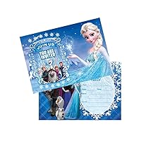 24pcs Frozen Princess Birthday Invitations,Frozen Princess Party Invitations Birthday Party Supplies Decoration (Invitations 24pc)