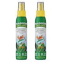 Badger Bug Spray, Non-DEET Mosquito Repellent with Citronella & Lemongrass, Natural Bug Spray for People, Family Friendly Bug Repellent, 4 fl oz (2 Pack)
