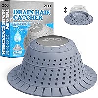 Bathtub Drain Hair Catcher, Silicone Collapsible 1 Pack Drain Protector for Pop-Up and Regular Drains of Shower, Bathtub, Tub, Bathroom, Sink, Blue