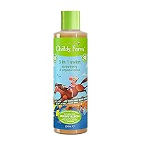 Childs Farm, Kids 3 in 1 Swim, Strawberry and Organic Mint 250 ml, Body Wash, Shampoo and Conditioner, Suitable for Dry, Sensitive and Eczema-Prone Skin