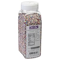 DECOPAC Multi-Colored Nonpareils, 30oz/85g, Fancy Sprinkles in Handheld Container, Edible Sprinkles For Celebration Cakes, Cupcakes, Cookies and Donuts In Rainbow Colors